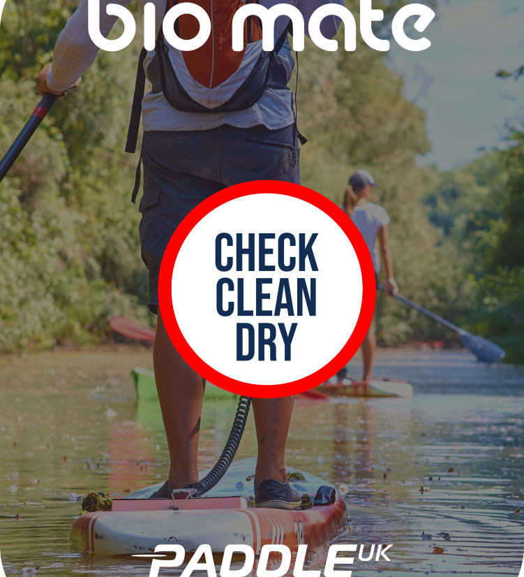 Check Clean Dry and paddleboarder